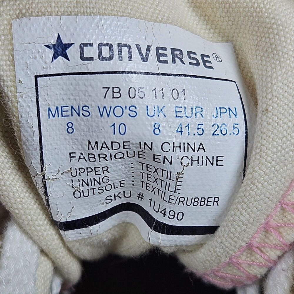 Converse Chuck Taylor All Star High Top Pink Floral White Sneakers Womens 10 - Picture 10 of 12